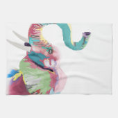クールトレンディーカラフル象 キッチンタオル (横)