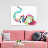 クールトレンディーカラフル象 キャンバスプリント (インサイチュ (リビング))