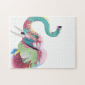 クールトレンディーカラフル象 ジグソーパズル (横)