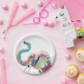 クールトレンディーカラフル象 ペーパープレート (パーティー)