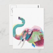 クールトレンディーカラフル象 ポストカード (正面/裏面)