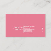 クールトレンディースモダンキーブルー&バブルガムピンク 名刺 (正面)