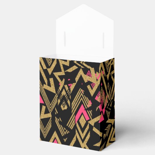 クールトレンディーフェイク金ゴールドグリッター幾何学 フェイバーボックス (オープン)