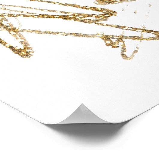 クールトレンディーフェイク金ゴールドグリッター絵を描ストローク ポスター (角)