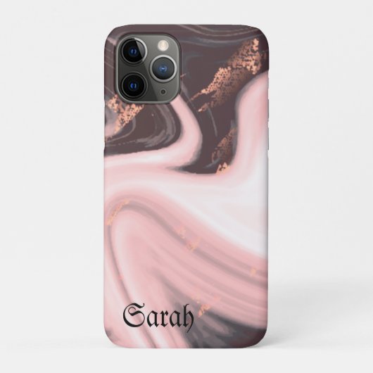 クールトレンディーブラック大理石ケースメイトiPhoneケース Case-Mate iPhoneケース (裏)