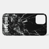 クールトレンディーブラック大理石ケースメイトiPhone Ca Case-Mate iPhoneケース (裏面 (横))