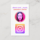 クールトレンディープロファイル写真instagramロゴ 名刺 (正面)