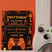 クールトレンディーボーイコンソール制御ゲーマー誕生日 招待状