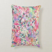 クールトレンディー水彩(ばちゃばちゃ)跳ねる抽象芸術アート アクセントクッション (裏面(縦))