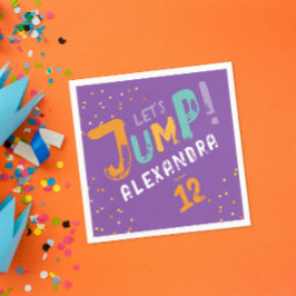 クールトレンディー紫カラフルジャンプパーティー型 スタンダードカクテルナプキン