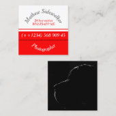 クールトレンディー赤と白立方 スクエア名刺 (正面/裏面)