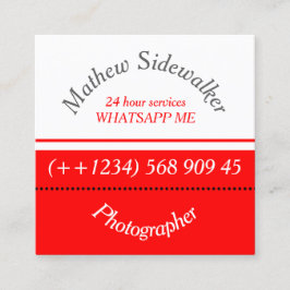 クールトレンディー赤と白立方 スクエア名刺