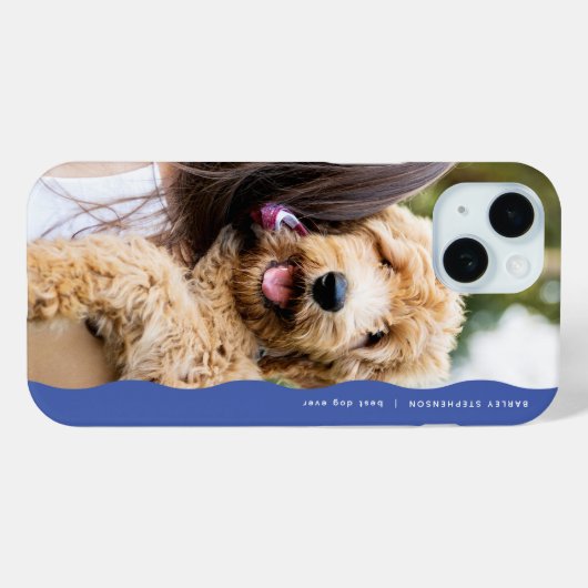 クールトレンディー青の波状端1枚の写真 Case-Mate iPhoneケース (裏面 (横))