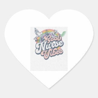 クールナースVibes Tシャツ、おもしろいナースシャツ、ギフト ハートシール