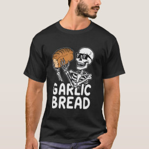 クールニンニクのパンのスケルトンおもしろいティー Tシャツ