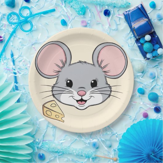クールネズミマウス動物ペット漫画誕生日 ペーパープレート (パーティー)
