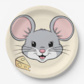 クールネズミマウス動物ペット漫画誕生日 ペーパープレート (正面)