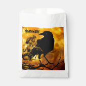 「クールネバーモア」レイヴンのオレンジ色のムーンブラックスペクター フェイバーバッグ (正面)