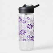 クールネームパープルフラワードードルパターン ウォーターボトル (左面)