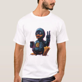 クールハッカーダックイラスト - サイバー技術プログラマー Tシャツ