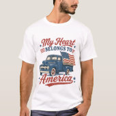 クールハートアメリカ愛国 Tシャツ (正面)