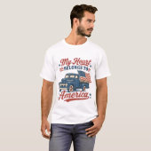 クールハートアメリカ愛国 Tシャツ (正面フル)