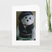 「クールバイクもしくは自転車に乗る人ベア」クリスマス シーズンカード (正面)