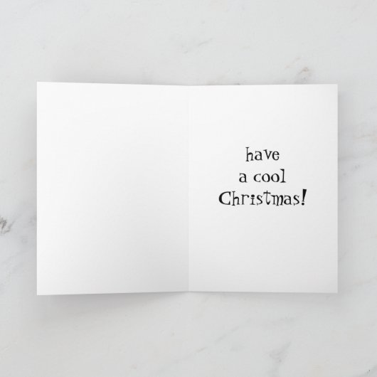 「クールバイクもしくは自転車に乗る人ベア」クリスマス シーズンカード (内部)