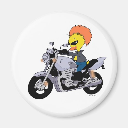 クールバイクもしくは自転車に乗る人 マグネット (正面)