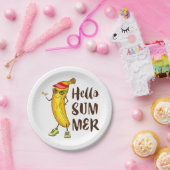 クールバナナハローサマーおもしろいトロピカルフルーツ ペーパープレート (パーティー)