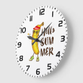 クールバナナハローサマーおもしろいトロピカルフルーツ ラージ壁時計 (傾斜)