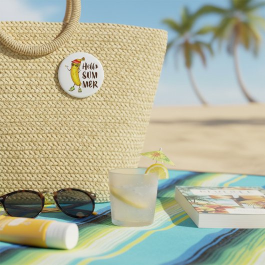 クールバナナハローサマーおもしろいトロピカルフルーツ 缶バッジ