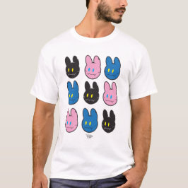 クールバニーのギャンググリッドパターンのストリートウェアTシャツ Tシャツ