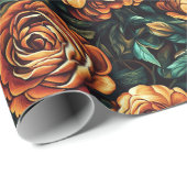 クールバラ花自然包み紙 ラッピングペーパー (ロールコーナー)