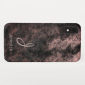 クールバラ金箔及び黒色模様モノグラム Case-Mate iPhoneケース (裏面(横))