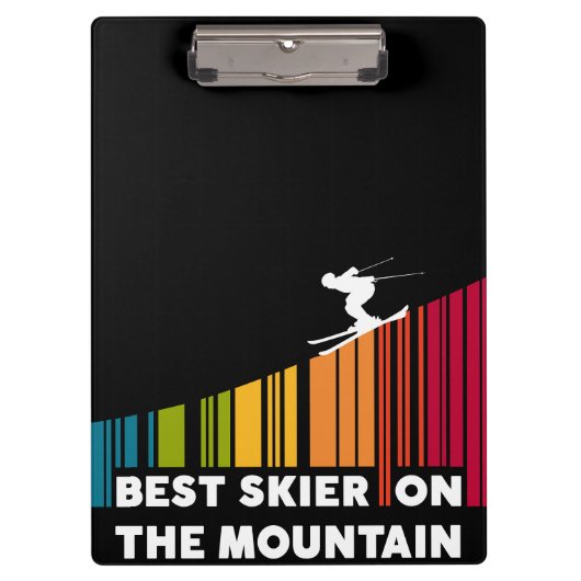 クールバーコード最高のデザインスキーヤー クリップボード (正面)