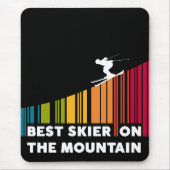 クールバーコード最高のデザインスキーヤー マウスパッド (正面)