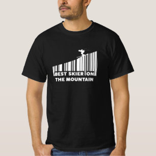 クールバーコード最高のデザインスキーヤー Tシャツ