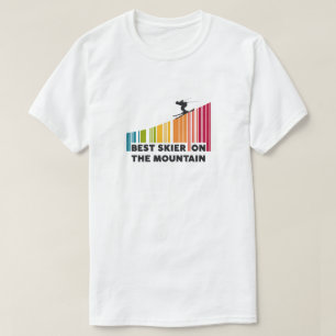 クールバーコード最高のデザインスキーヤー Tシャツ