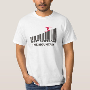クールバーコード最高のデザインスキーヤー Tシャツ