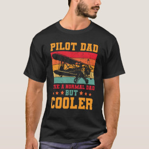 クールパイロット男性へパパ航空機航空飛行機 Tシャツ