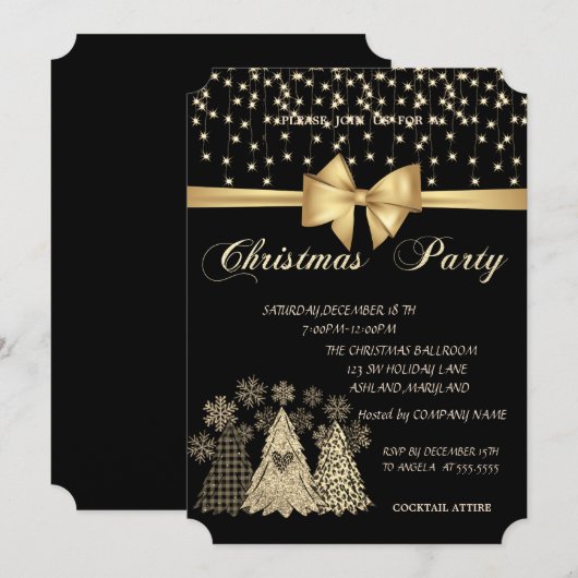 クールパインタワーズ株式会社 クリスマスパーティー 招待状 (正面/裏面)