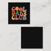 クールパパクラブパパ父の日レトログルーヴィ スクエア名刺 (正面/裏面)