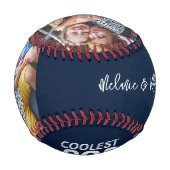 クールパパ父の日の子供の写真パーソナライズされた 野球ボール (裏面)