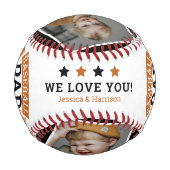 クールパパ4写真コラージュ父ギフト 野球ボール (裏面)