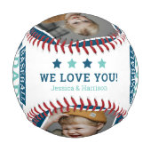 クールパパ4写真コラージュ父ギフト 野球ボール (裏面)