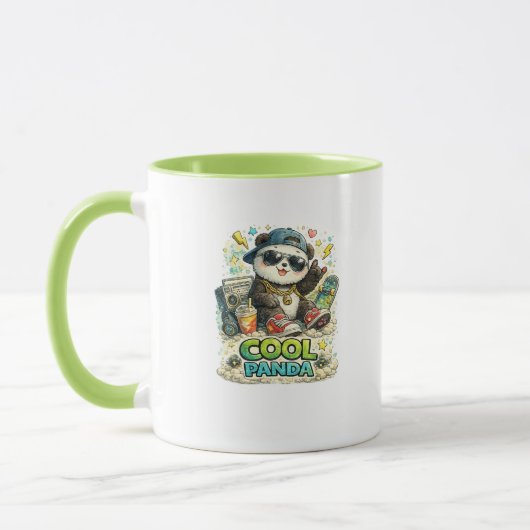 クールパンダスケートボードコーヒーマグ マグカップ (左)