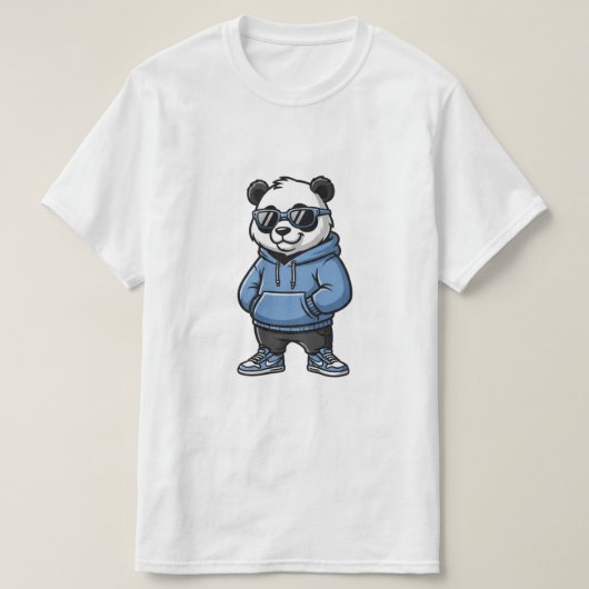 クールパンダストリートウェアイラスト – ユニセックス Tシャツ (デザイン正面)