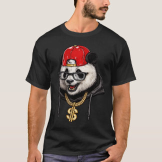 クールパンダストリートウェアTシャツ - 都市型トレンドスタイル Tシャツ