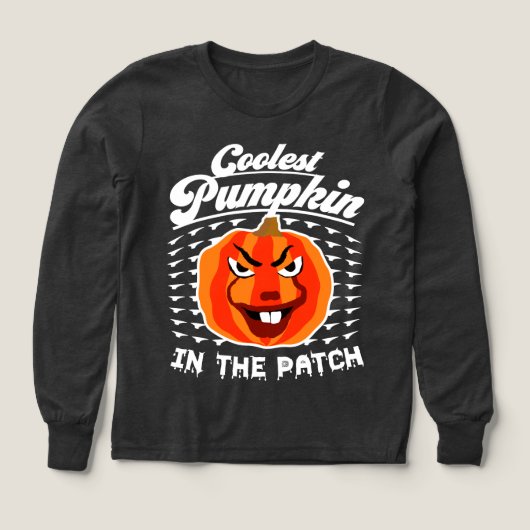 クールパンプキン – おもしろい秋&ハロウィーンTシャツ (デザイン正面)